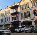 Sei Panas , Batam Island. Arow of multi-storey buildings that function as both residences and business or comercial premises Royalty Free Stock Photo