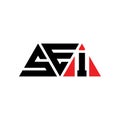 SEI triangle letter logo design with triangle shape. SEI triangle logo design monogram. SEI triangle vector logo template with red Royalty Free Stock Photo