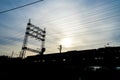 Seibu Tamagawa Line and sunset