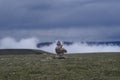 Seid is an eagle in a halo of clouds Royalty Free Stock Photo