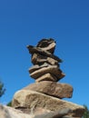 Seid, a sacred object of the North European peoples Saami Lapps. Tour gurii, artificial structure, a pile of stones in Royalty Free Stock Photo