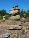 Seid, a sacred object of the North European peoples Saami Lapps. Tour gurii, artificial structure, a pile of stones in Royalty Free Stock Photo