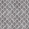 Seigaiha seamless pattern. White and gray print for home decor. Japanese motives. Vintage wallpaper. Vector illustration Royalty Free Stock Photo