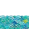 Seigaiha or seigainami literally means wave of the sea. card banner design for text abstract scales simple Nature background with