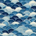 Seigaiha Wave Pattern Two Inks Gentle Curvature Royalty Free Stock Photo