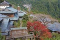 Scenic view of pagoda of Seiganto-ji Temple with Nachi no Taki waterfall in background at Nachi Katsuura, Wakayama, Japan Royalty Free Stock Photo
