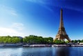 Seine in Paris with Eiffel tower Royalty Free Stock Photo