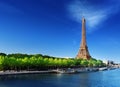 Seine in Paris with Eiffel tower Royalty Free Stock Photo