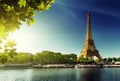 Seine in Paris with Eiffel tower Royalty Free Stock Photo