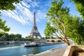 Seine in Paris with Eiffel Tower on sunrise