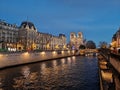 Seine Paris river at night