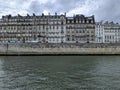 Seine river and builings in Paris France Royalty Free Stock Photo