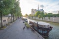 Seine River and The Cathedral of Notre Dame de Paris, France Royalty Free Stock Photo