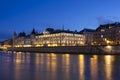 Seine River and conciergerie, Paris