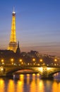 Seine river and Eiffel Tower Royalty Free Stock Photo