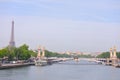 Seine river Eiffel tower cityscape Paris France Royalty Free Stock Photo