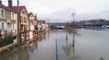 The Seine river floods in Conflans Sainte Honorine, January 30