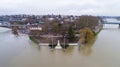 The Seine river floods in Conflans Sainte Honorine, January 30 Royalty Free Stock Photo