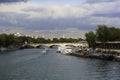 Seine river and Pont d`IÃÂ©na Jena Bridge in Paris France Royalty Free Stock Photo