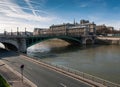 Seine river with pont notre dame Royalty Free Stock Photo