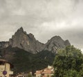 The Seis am Schlern, dolomites viewed at Kastelruth, Castelrotto in Italy Royalty Free Stock Photo