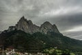 The Seis am Schlern, dolomites viewed at Kastelruth, Castelrotto in Italy Royalty Free Stock Photo