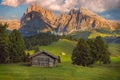 Seiser Alm with Langkofel group, South Tyrol, Dolomites, Italy Royalty Free Stock Photo