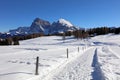 Seiser Alm with Langkofel Group. South Tyrol