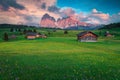 Seiser Alm with Langkofel mountain group in background, Dolomites, Italy
