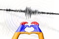 Seismic activity earthquake Armenia symbol of heart