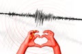 Seismic activity earthquake China symbol of heart