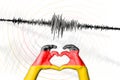 Seismic activity earthquake Germany symbol of heart