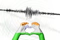 Seismic activity earthquake India symbol of heart