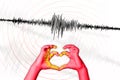 Seismic activity earthquake Kyrgyzstan symbol of heart