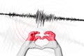 Seismic activity earthquake Monaco symbol of heart