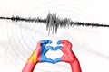 Seismic activity earthquake Mongolia symbol of heart