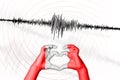 Seismic activity earthquake Peru symbol of heart