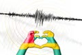 Seismic activity earthquake Togo symbol of heart