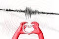 Seismic activity earthquake Tunisia symbol of heart