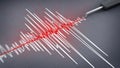 Seismic activity graph showing an earthquake. 3D illustration Royalty Free Stock Photo