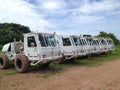 Seismic vibrator trucks vibroseis for land seismic survey for oil and gas exploration