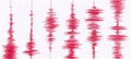 Seismogram earthquake graph. Oscilloscope waves, seismograms waveform and seismic activity graphs vector illustration Royalty Free Stock Photo