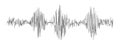Seismogram or lie detector graph. Ground motion, sound or pulse record wave. Polygraph or seismograph diagram isolated