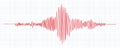 Seismograph measurement or lie detector graph. Seismic measurements with data record. Vector illustration