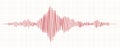 Seismograph measurement or lie detector graph. Seismic measurements with data record. Vector illustration