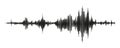 Seismograph measurement or lie detector graph. Seismic measurements with data record. Vector illustration
