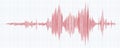 Seismograph measurement or lie detector graph. Seismic measurements with data record. Vector illustration