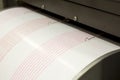 Seismograph recording earthquake Royalty Free Stock Photo