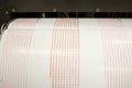 Seismograph recording earthquake Royalty Free Stock Photo