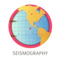 Seismography studies themed concept logo